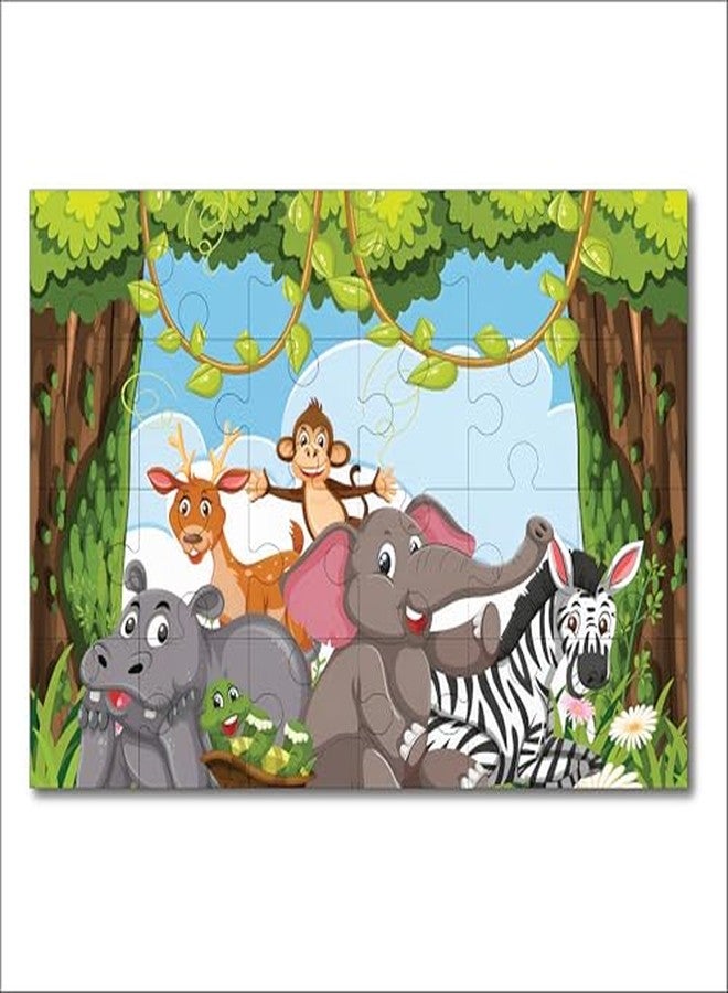Khilonewale 8x12 Inch Jungle Animals Jigsaw Puzzle for Kids 3+ Years - Colorful Educational Animal Puzzle, Preschool Learning Toy, Toddler Floor Puzzle for Boys and Girls (Jungle Tree Pals) - Image 2